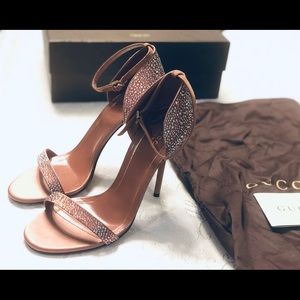 Brand New - Gucci pink glitter sandals heels